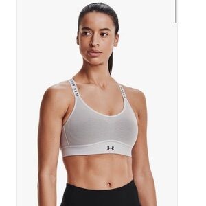Under Armour Light Gray Crossback Hook-Back Sports Bra